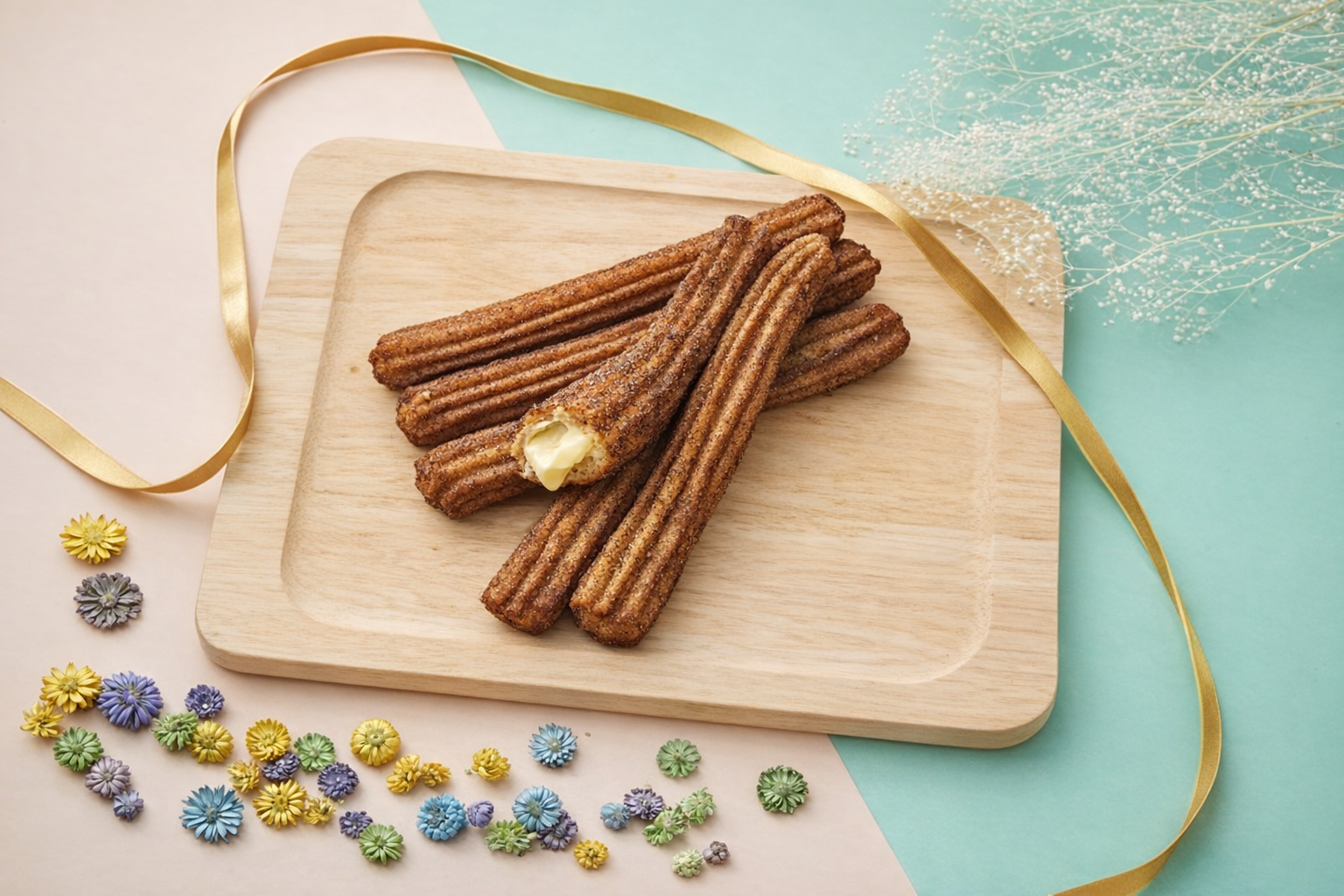 Pastel cafe interior